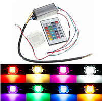 №53 Драйвер 1x10w Led driver драйвер RGB светодиода 10 ватт + пульт + светодиод