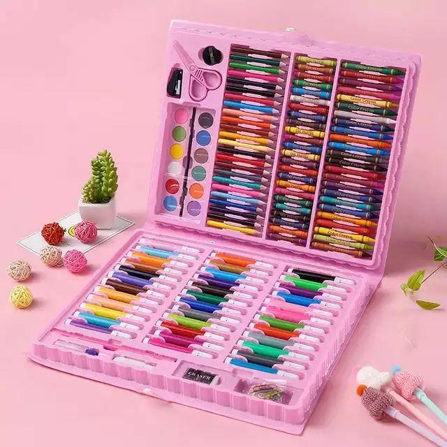 Художній набір для малювання у валізці 150 предметів рожевий для дівчаток