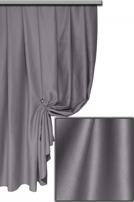 Штори Блекаут"Богема" Графіт, (Сірий графіт), 2шт 150х270см