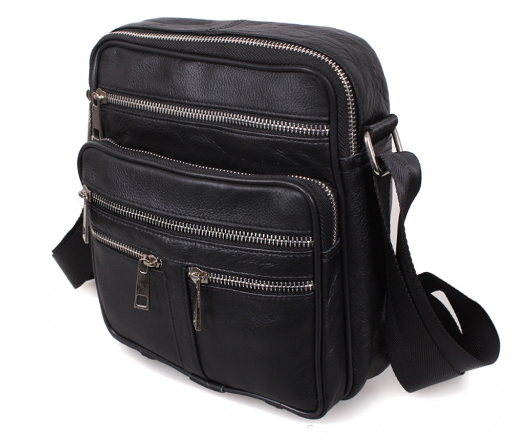 Чоловіча шкіряна сумка Dovhani BLACK60298 чернная