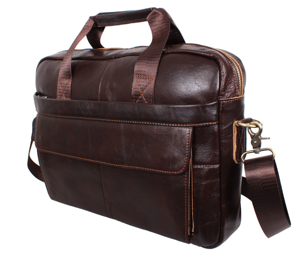 Чоловіча шкіряна сумка Dovhani Coffee1115-Коричнева 22