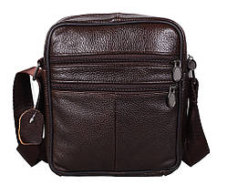 Чоловіча шкіряна сумка Dovhani Bon-2011-127 Коричнева 11.5 х 20 х 7,5-9см, фото 3
