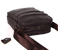 Чоловіча шкіряна сумка Dovhani Bon-2011-127 Коричнева 11.5 х 20 х 7,5-9см, фото 5
