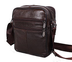 Чоловіча шкіряна сумка Dovhani Bon-2011-127 Коричнева 11.5 х 20 х 7,5-9см, фото 6