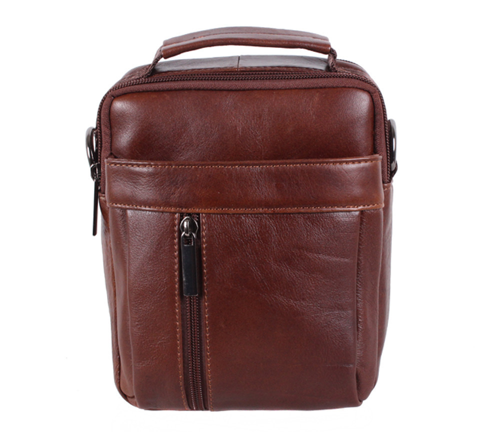Чоловіча шкіряна сумка Dovhani BR935445 Коричнева
