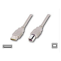 Кабель USB 2.0 AM/BM 1.8 m ATCOM Белый 1 феррит (3795) для принтера