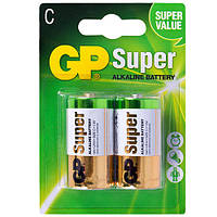 Батарейка GP SUPER ALKALINE 1.5 V 14A-U2 лужна, LR14, З (4891199000010)