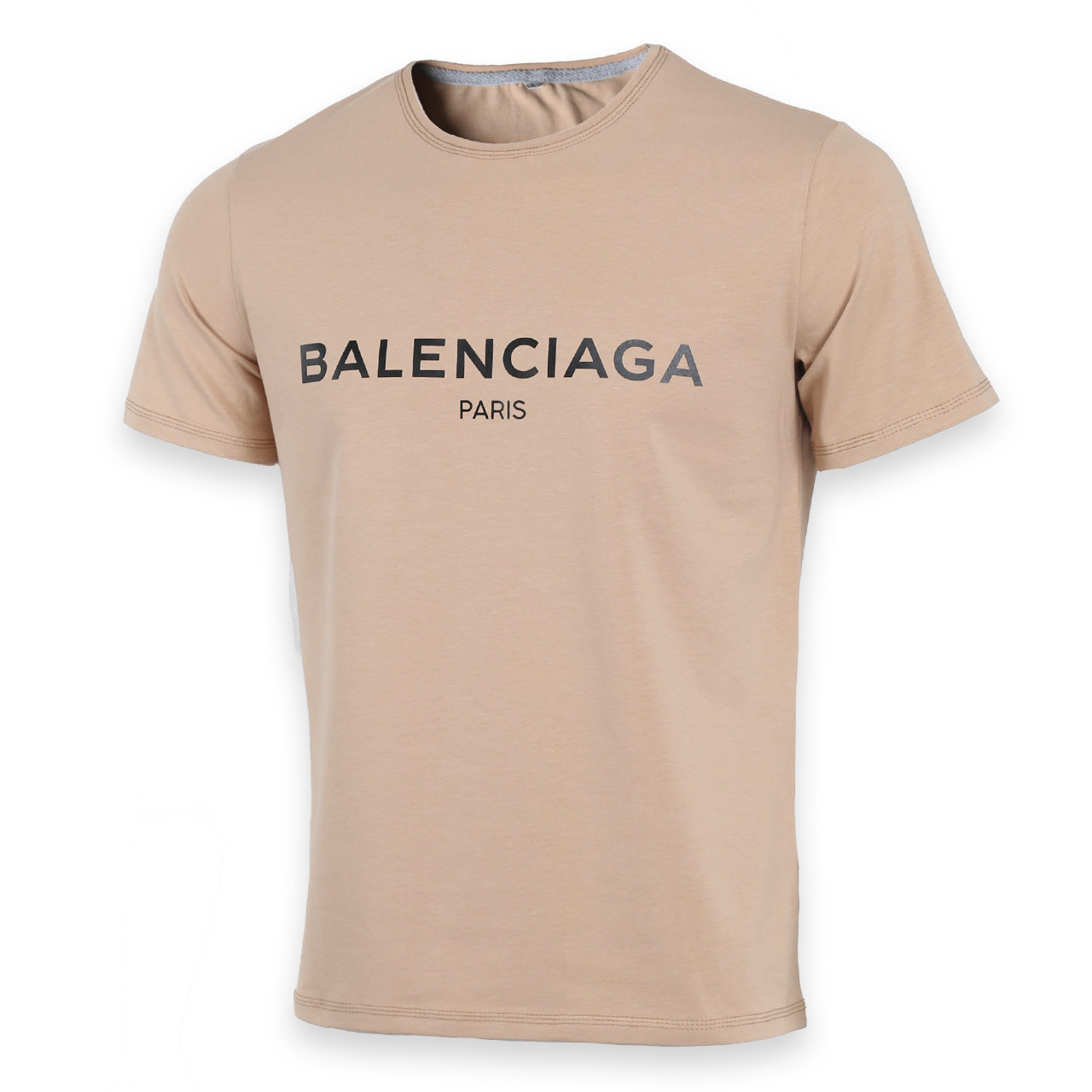 Футболка чоловіча камел з принтом BALENCIAGA Ф-10 CAM XXL(Р) 19-646-020, фото 1