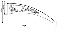 Металевий збірний дашок Dash'Ok Фауна 2,05 м*1м з монолітним полікарбонатом 4мм, фото 3
