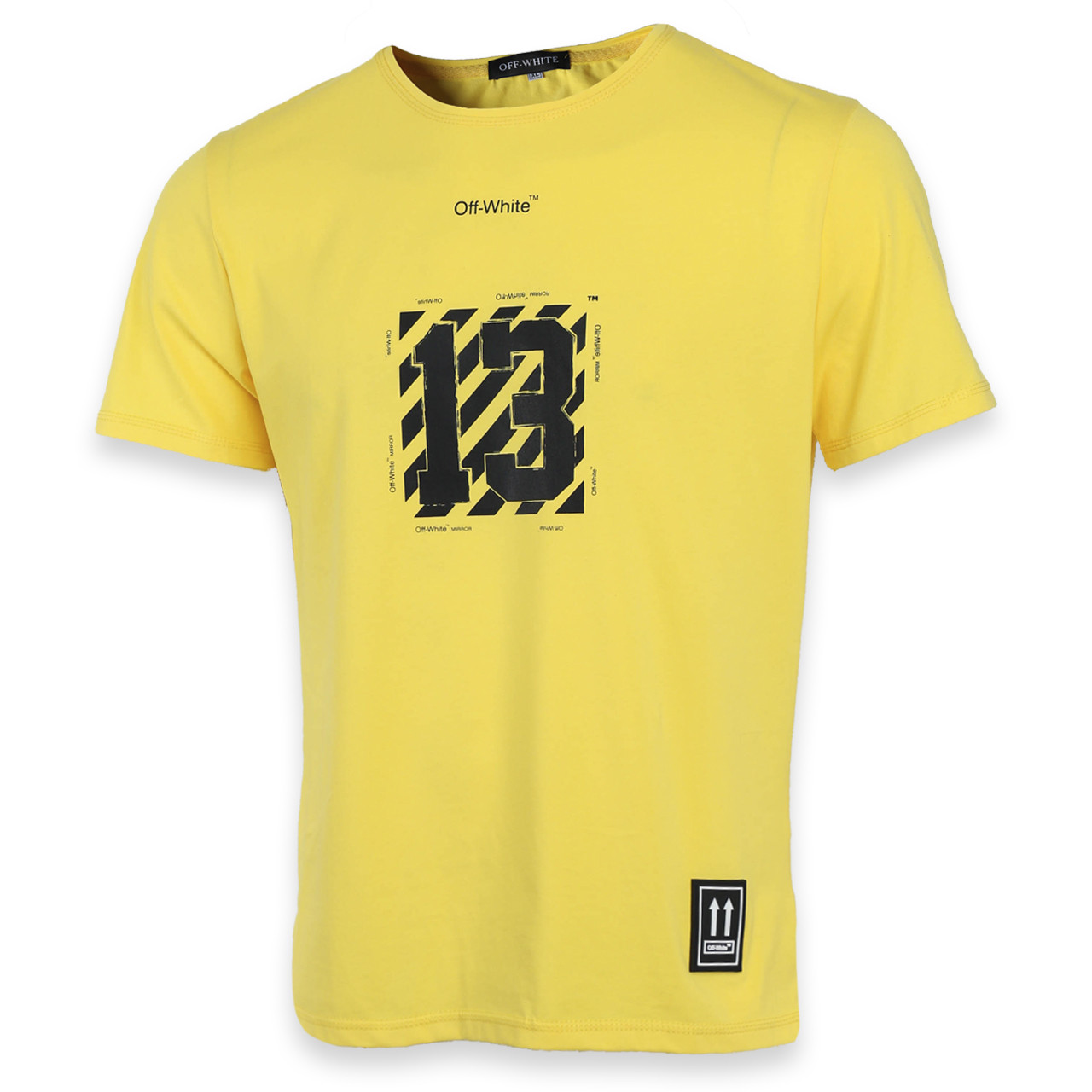 Футболка чоловіча жовта з принтом OFF-WHITE No13 Ф-10 YEL M (Р) 19-651-020-001, фото 1