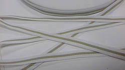 Тесьма Стрічка Репс 10мм білий+1п бежевий бобіна 50м