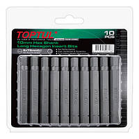 Набір насадок викруткових TOPTUL 10 мм L 75 мм HEX 6 мм 10ед. FSDB1206G ORG