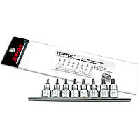 Набір головки з насадкою п'ятигранні з отвором TOPTUL 1/2" TORX T20-T55 8ед. GAAG0806 ORG