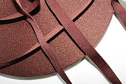 Тесьма Стрічка Репс 10мм коричневий бобіна 50м