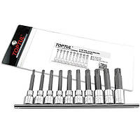 Набір головки з насадкою TOPTUL 1/2" RIBE M5-M16 10 од. довгі GAAG1003 ORG