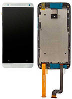 Дисплей для HTC Desire 601 315n, модуль в зборі (екран і сенсор), з рамкою, оригінал Білий