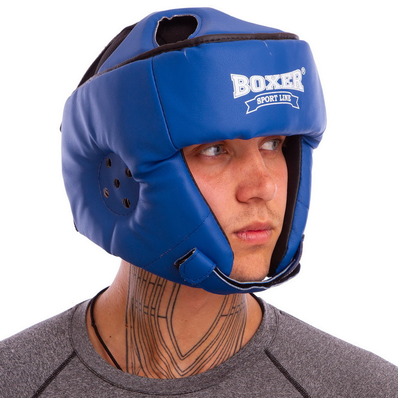 Шолом боксерський відкритий з посиленим захистом верхівки Кожвініл BOXER 2030 (р-р M-L, кольори в асортименті)