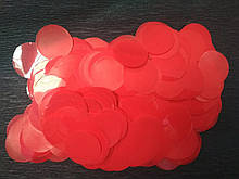 Аксесуари для свята конфеті кружечки червоний 23 мм х 23 мм 50 грам