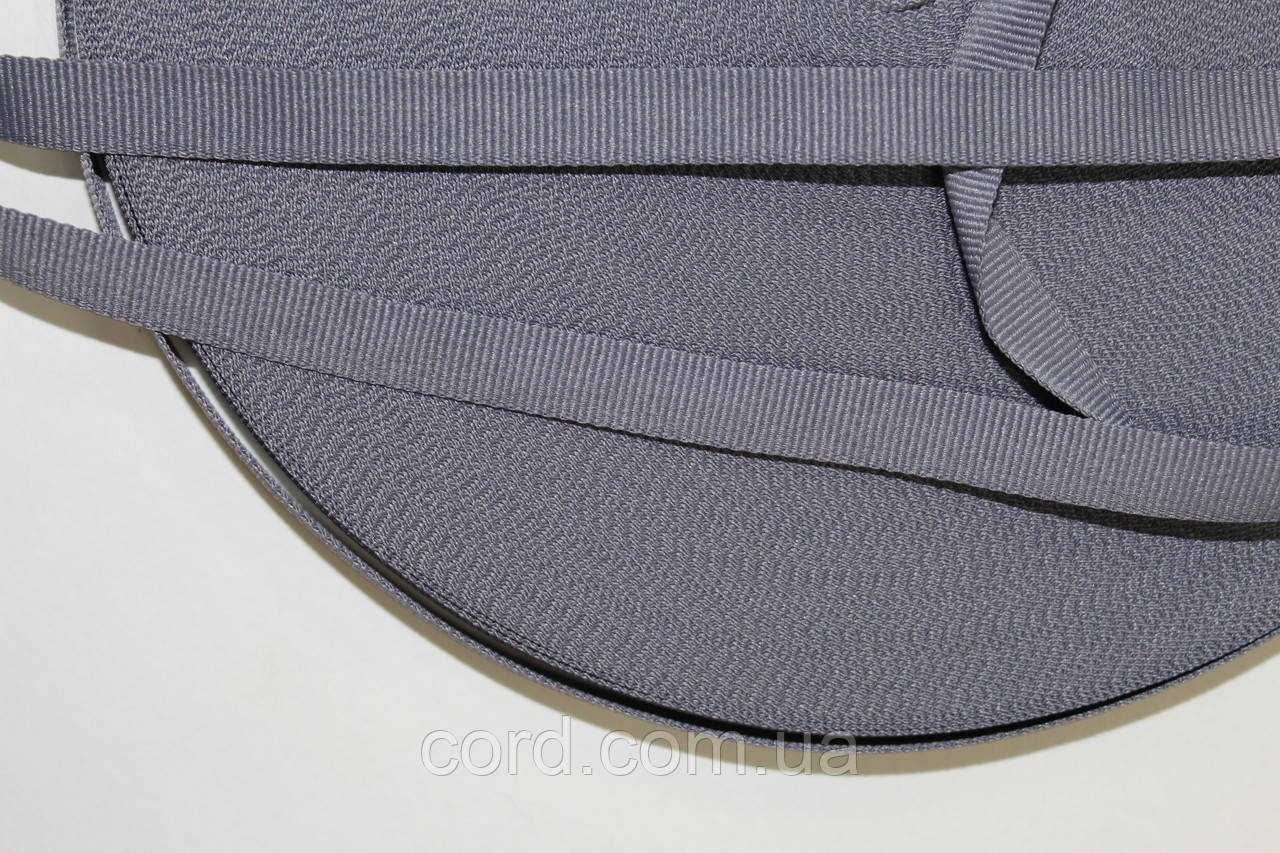 Тесьма Стрічка Репс 10мм сірий бобіна 50м, фото 1