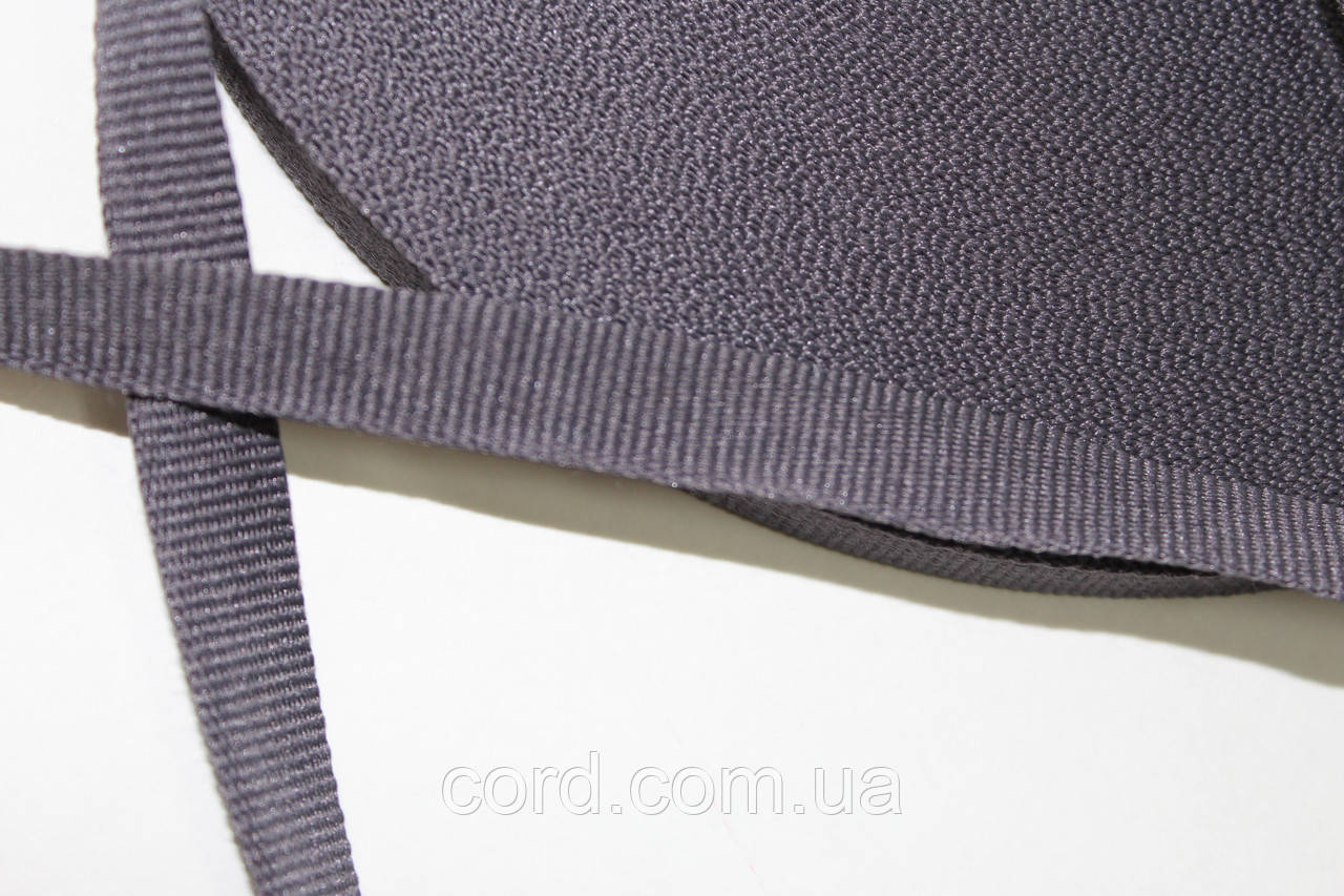 Тесьма Стрічка Репс 10мм темно-сірий бобіна 50м, фото 1