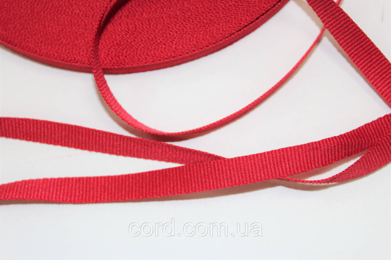 Тесьма Стрічка Репс 10мм червоний бобіна 50м, фото 1