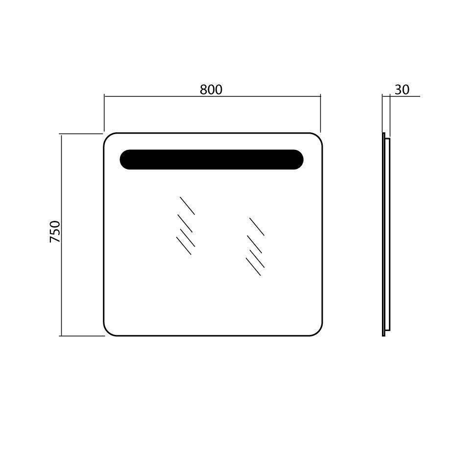 Зеркало Аква Родос Гамма 80 см с LED подсветкой - фото 3 - id-p69502931