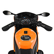 Дитячий мотоцикл Yamaha R1 Bambi M 4183-7 на 2 мотори жовтогарячий, фото 4