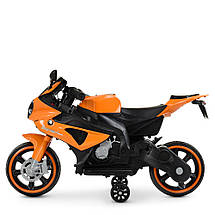 Дитячий мотоцикл Yamaha R1 Bambi M 4183-7 на 2 мотори жовтогарячий, фото 6