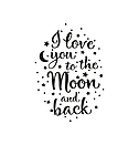 Наклейка на стіну I love to moon and back (Любим тебе до місяця і назад, зірочки), фото 5