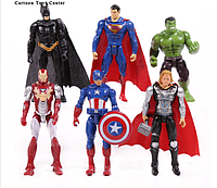 Марвел Супергерої 6 шт Бетмен Халк Супермен Тор, Капітан Америка, Залізна людина