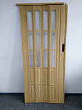 Двері гармошкою полуостекленные 1020х2030х12мм дуб, фото 2