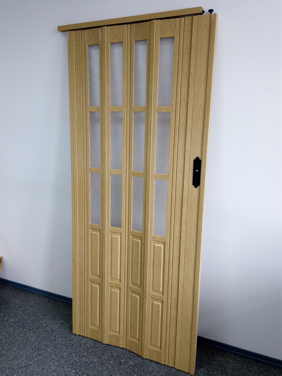 Двері гармошкою полуостекленные 1020х2030х12мм дуб, фото 1