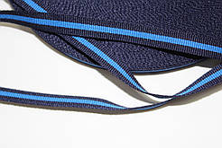 Тесьма Стрічка Репс 10мм синій+1п бірюзовий бобіна 50м