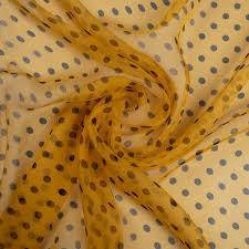 Шифон (Горох) чорний на жовтому