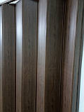 Гармошка ширмочка дуб темний 820х2030х0,6 мм гармошка розсувні міжкімнатні пластикова глуха, фото 3