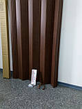 Гармошка ширмочка дуб темний 820х2030х0,6 мм гармошка розсувні міжкімнатні пластикова глуха, фото 4