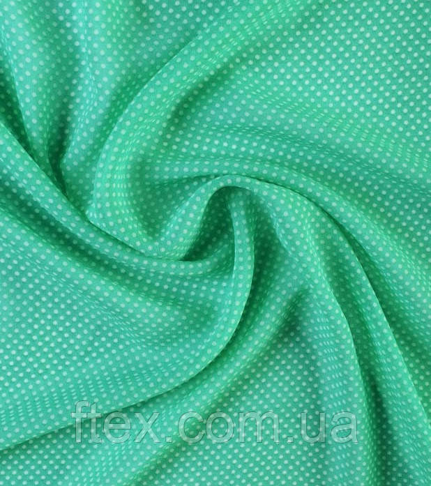 Шифон (Горох) Белый на мята, фото 1