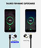 Кабель зарядний Ugreen Type-C 5A 40W Huawei Supercharge 2М Black Nylon (US279), фото 4