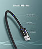 Кабель зарядний Ugreen Type-C 5A 40W Huawei Supercharge 2М Black Nylon (US279), фото 5