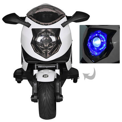 Електромотоцикл дитячий білий Bambi M 3578EL-1 2 мотори 20W, фото 3