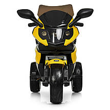 Електромотоцикл дитячий до 25 кг Bambi M 3986EL-6 жовтий, фото 3