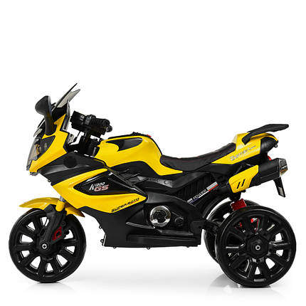 Електромотоцикл дитячий до 25 кг Bambi M 3986EL-6 жовтий, фото 1