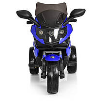 Електромотоцикл дитячий до 25 кг Bambi M 3986EL-4 синій 2 мотори, фото 5