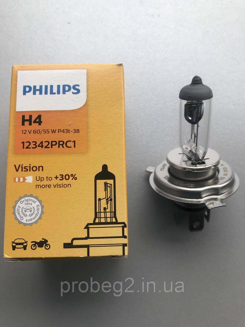 Галогенна лампа Philips h4 +30% 12V 55W