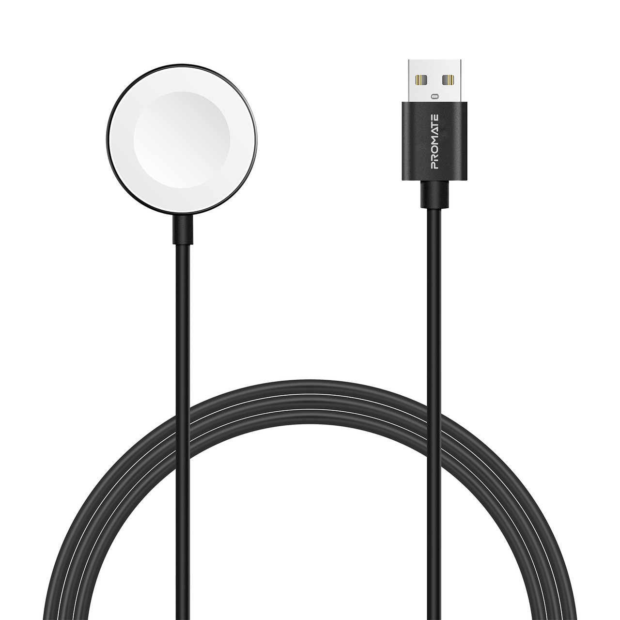 Бездротовий зарядний пристрій Promate AuraCord-A для Apple Watch з MFI USB-A 1 м Black (auracord-a.black)