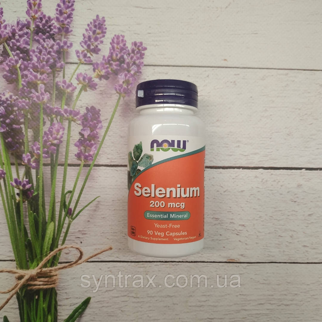 Now Foods Selenium 90 veg caps 200 mcg, селен Нау фудс