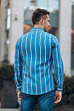 Сорочка в смужку чоловіча синій Київ, фото 2