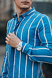 Сорочка в смужку чоловіча синій Київ, фото 3