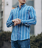 Сорочка в смужку чоловіча синій Київ, фото 4