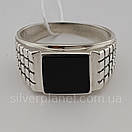 Чоловіча срібна печатка з оніксом 124 20.5, фото 4